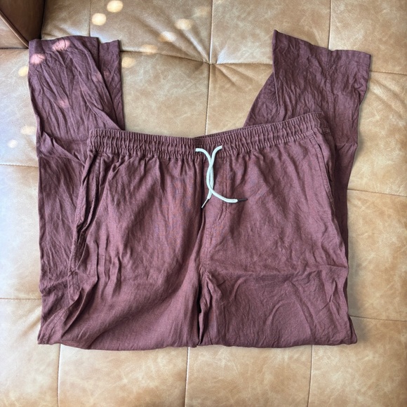 European Linen Drawstring Beach Pants - Picture 3 of 5